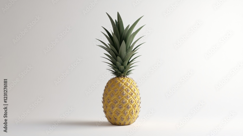 Fresh Pineapple on a Clean White Background for Food Photography Fresh Pineapple on a Clean White Background for Food Photography