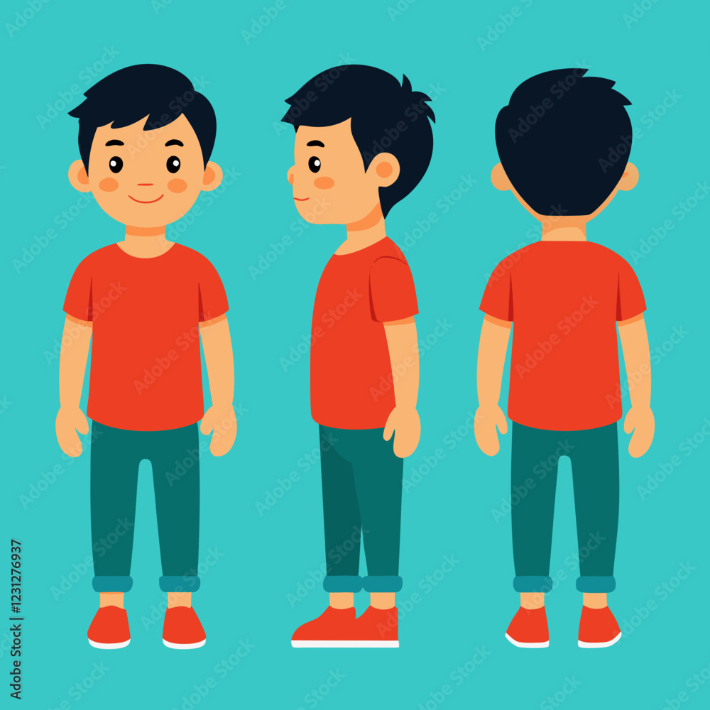 Fototapeta premium vector illustration of a boy