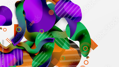 Abstract liquid shapes and lines background