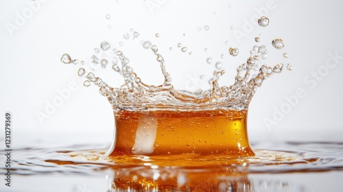 Water Splash with Brown Liquid Creates Dynamic Ripple Effect photo