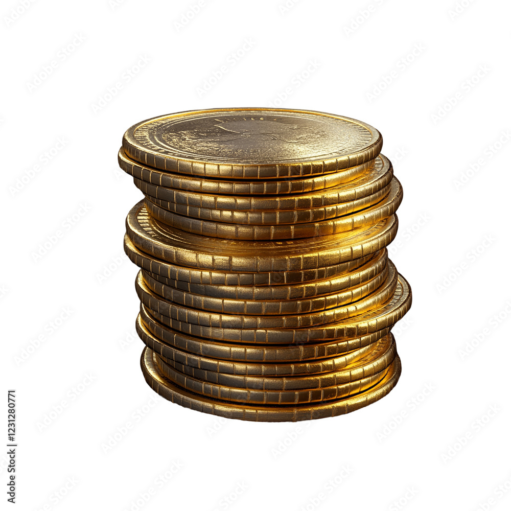 Gold poker chips in hyper-realistic style Gold poker chips in hyper-realistic style