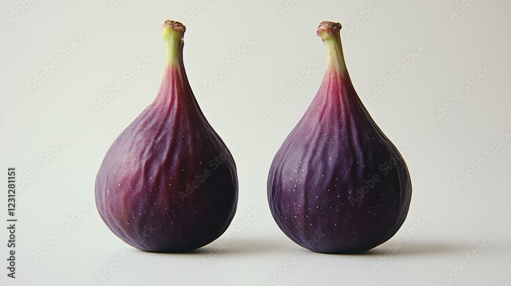 Fototapeta premium Fresh Figs on White Background, Organic Healthy Snack Option