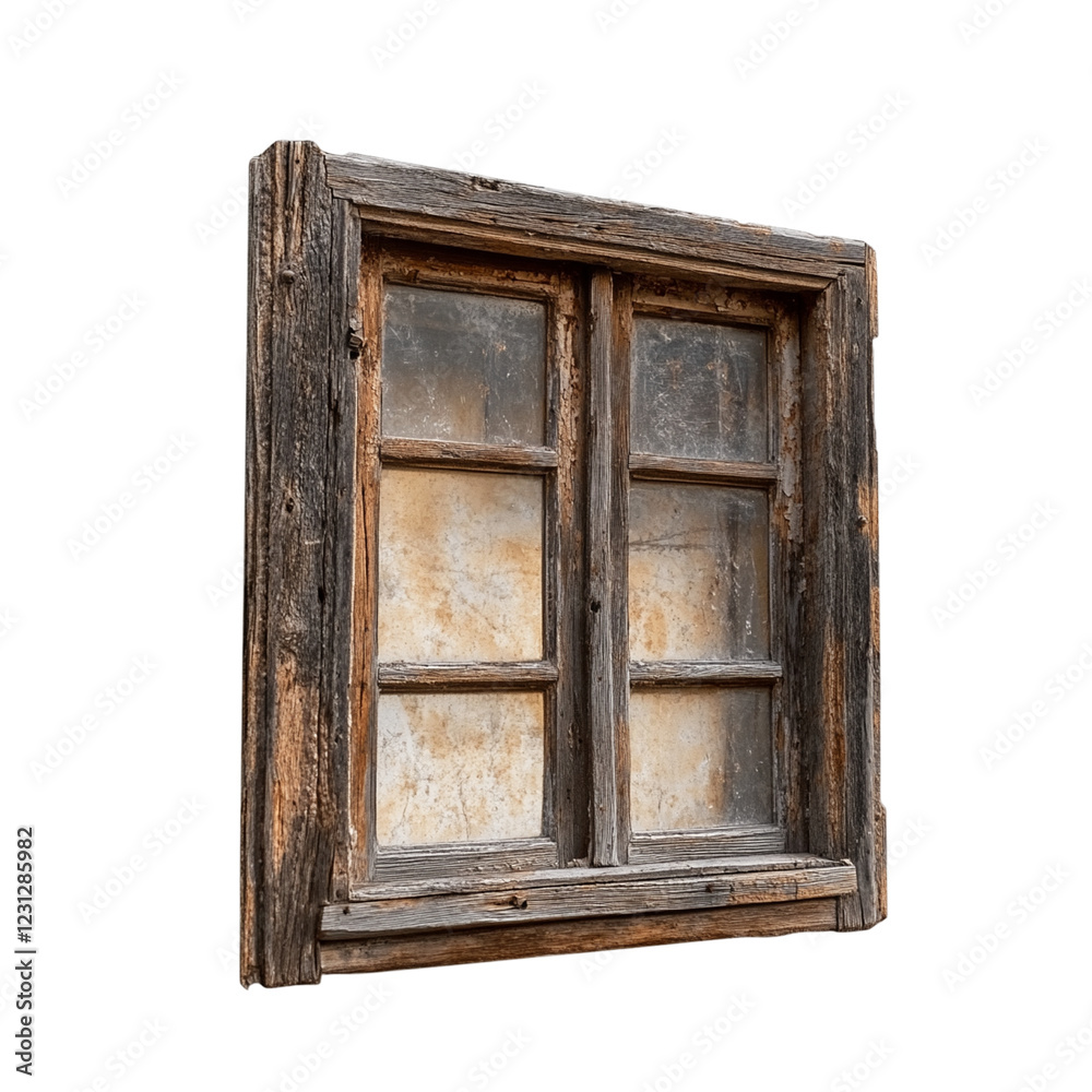 Wooden window viewed from the front showcase Wooden window viewed from the front showcase