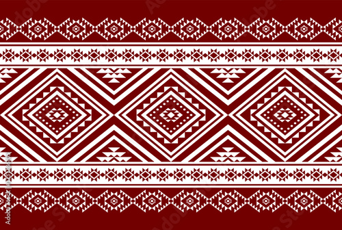Geometric ethnic oriental seamless pattern traditional Design for background,carpet,wallpaper.clothing,wrapping,Batik fabric,Vector illustration.embroidery style - Sadu, sadou, sadow or sado