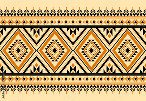 Geometric ethnic oriental seamless pattern traditional Design for background,carpet,wallpaper.clothing,wrapping,Batik fabric,Vector illustration.embroidery style - Sadu, sadou, sadow or sado