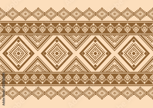 Geometric ethnic oriental seamless pattern traditional Design for background,carpet,wallpaper.clothing,wrapping,Batik fabric,Vector illustration.embroidery style - Sadu, sadou, sadow or sado