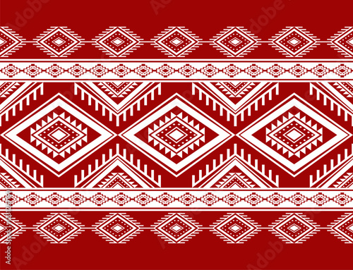 Geometric ethnic oriental seamless pattern traditional Design for background,carpet,wallpaper.clothing,wrapping,Batik fabric,Vector illustration.embroidery style - Sadu, sadou, sadow or sado