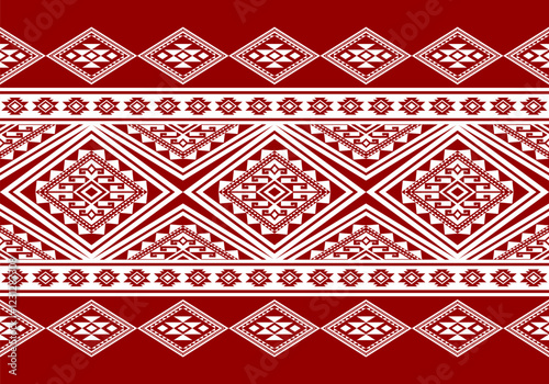 Geometric ethnic oriental seamless pattern traditional Design for background,carpet,wallpaper.clothing,wrapping,Batik fabric,Vector illustration.embroidery style - Sadu, sadou, sadow or sado