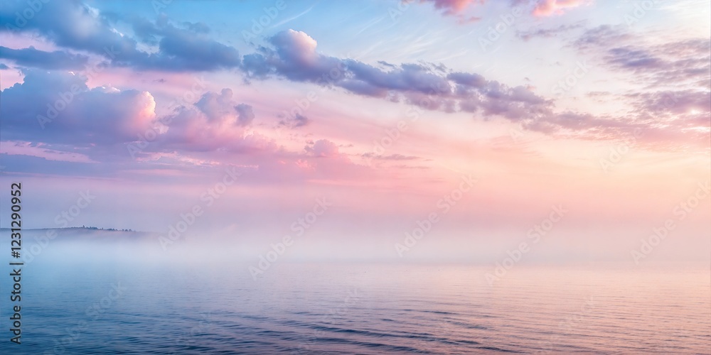 Fototapeta premium Misty Sunrise over Calm Water
