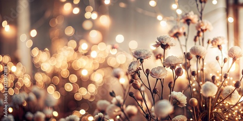 Flowers and fairy lights