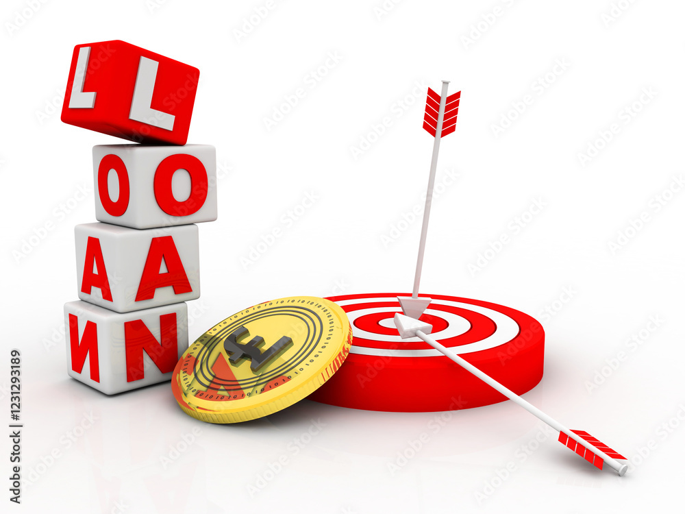 Fotografie 3d illustration Pound Currency lone concept