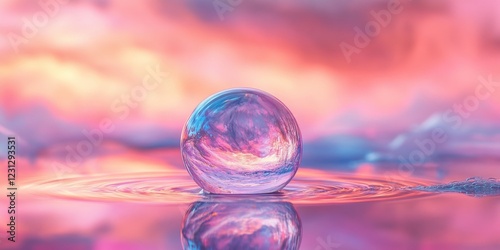 Wallpaper Mural Enigmatic Sphere Reflecting a Dreamy Sunset: A Serene Escape into Nature's Artistic Embrace Torontodigital.ca