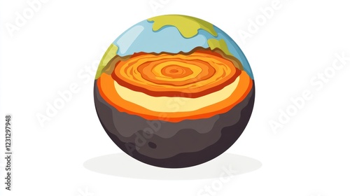 A cross-section illustration of the Earth showing its layers.