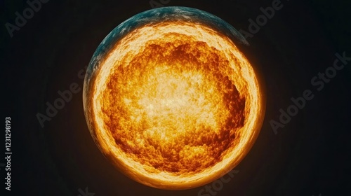 A vibrant depiction of a sun-like star radiating energy in space.
