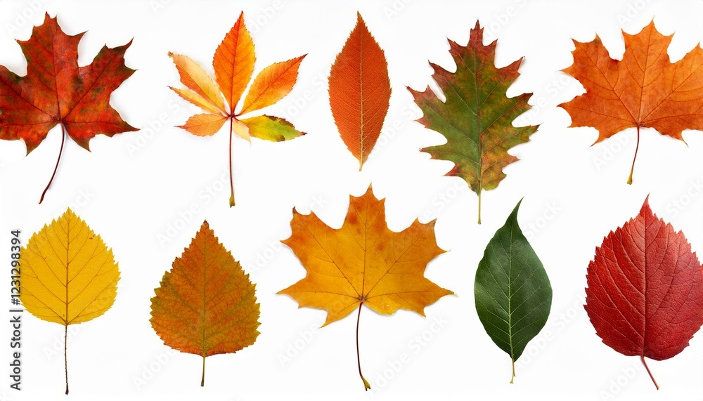 Autumn maple leaves. Collection of autumn leaves isolated on white background. Autumn maple leaves. Collection of autumn leaves isolated on white background.