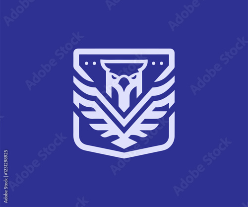 Shield with wings logo design vector template. Security, protection, privacy concept.