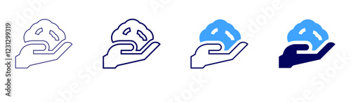 Clay kneading icon in 4 different styles. Thin Line, Line, Bold, and Bold Line. Duotone style. Editable stroke