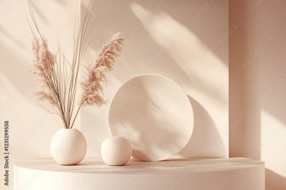 Fototapeta premium Neutral Aesthetic Home Decor Display