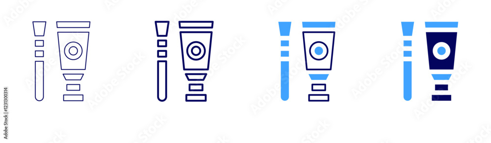 Paint icon in 4 different styles. Thin Line, Line, Bold, and Bold Line. Duotone style. Editable stroke