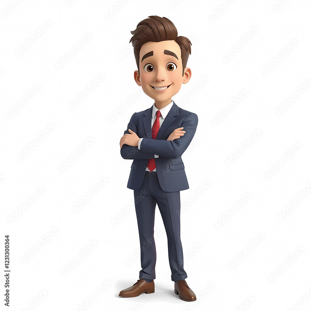 business character 3d , business man with smile 3d isolated on white background business character 3d , business man with smile 3d isolated on white background