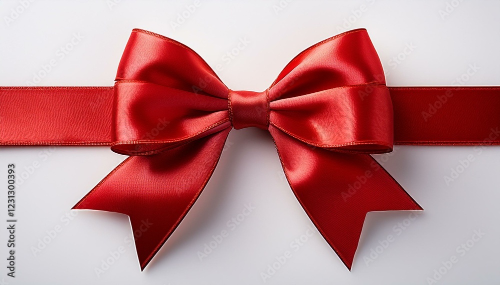 Fototapeta premium Red bow on a white background. Red bow isolated on White.
