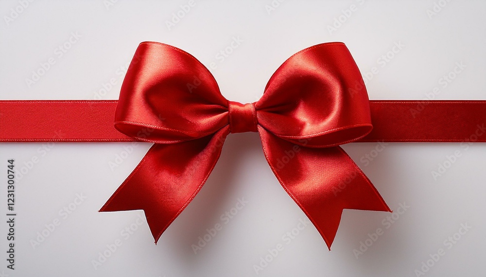 Fototapeta premium Red bow on a white background. Red bow isolated on White.