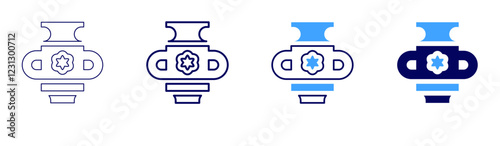 Pottery community icon in 4 different styles. Thin Line, Line, Bold, and Bold Line. Duotone style. Editable stroke