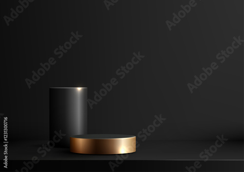 Luxury 3D Black and Gold Cy...