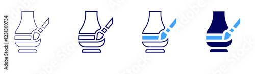 Pottery colorants icon in 4 different styles. Thin Line, Line, Bold, and Bold Line. Duotone style. Editable stroke