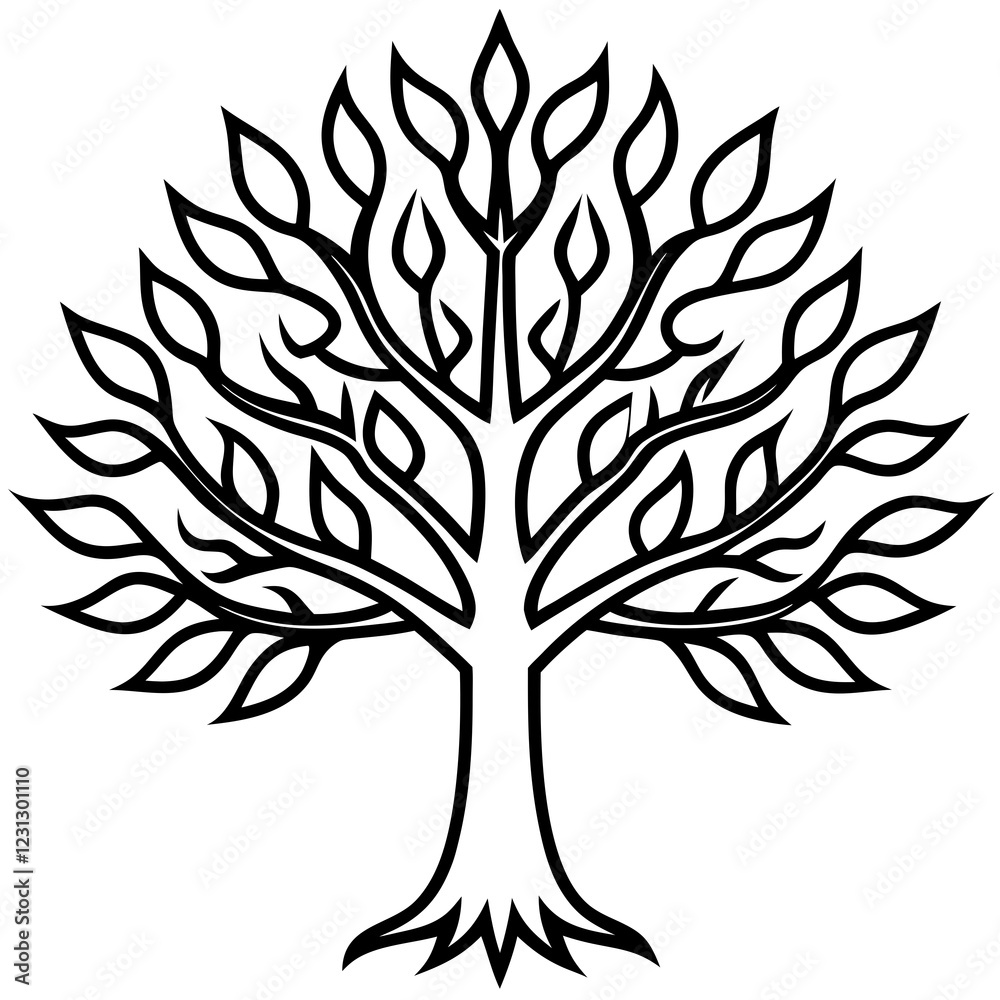 Clean Minimalist Tree of Life Vector Design Clean Minimalist Tree of Life Vector Design