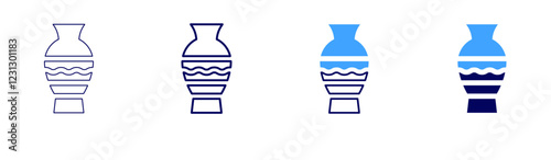 Pottery glazes ideas icon in 4 different styles. Thin Line, Line, Bold, and Bold Line. Duotone style. Editable stroke