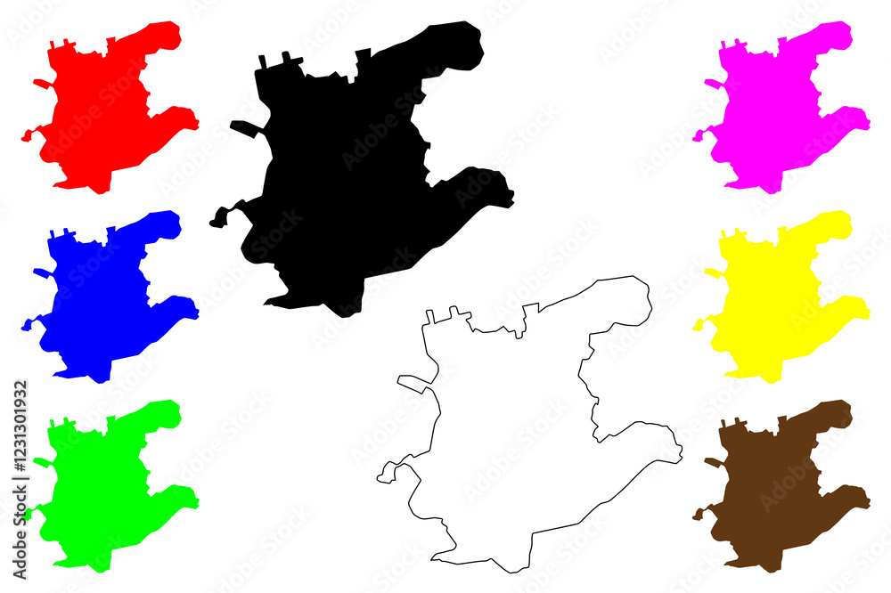 Naklejka premium Sorocaba city (Federative Republic of Brazil, Sao Paulo state) map vector illustration, scribble sketch Sorocaba map