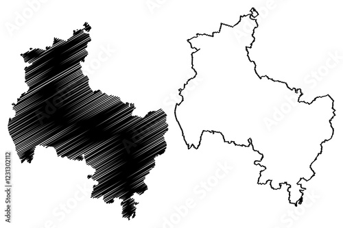 Verden district (Federal Republic of Germany, rural district, State of Lower Saxony) map vector illustration, scribble sketch Verden map