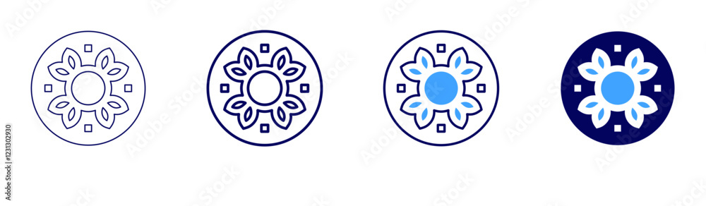 Pottery styles icon in 4 different styles. Thin Line, Line, Bold, and Bold Line. Duotone style. Editable stroke