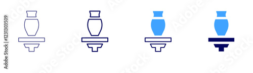 Tabletop pottery wheel icon in 4 different styles. Thin Line, Line, Bold, and Bold Line. Duotone style. Editable stroke