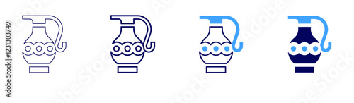 Vase icon in 4 different styles. Thin Line, Line, Bold, and Bold Line. Duotone style. Editable stroke