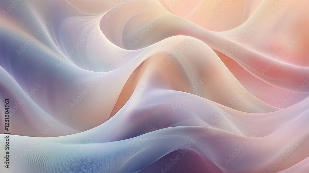Obraz premium Abstract Pastel Waves Soft Fabric Texture Design