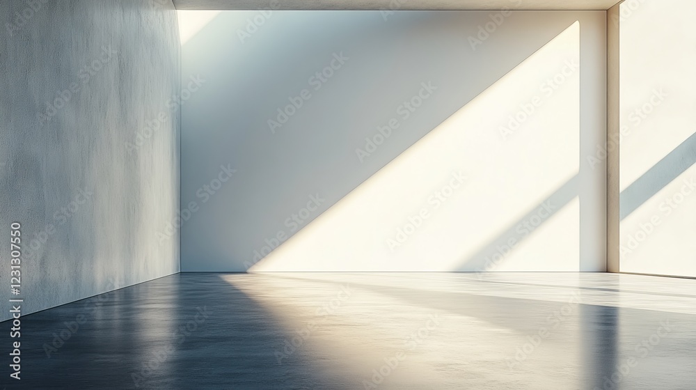 Bright and Airy White Room with Expansive Large Window Inviting Natural Light onto Smooth Concrete Floor Creating a Minimalist and Tranquil Atmosphere for Contemporary Living Spaces Bright and Airy White Room with Expansive Large Window Inviting Natural Light onto Smooth Concrete Floor Creating a Minimalist and Tranquil Atmosphere for Contemporary Living Spaces