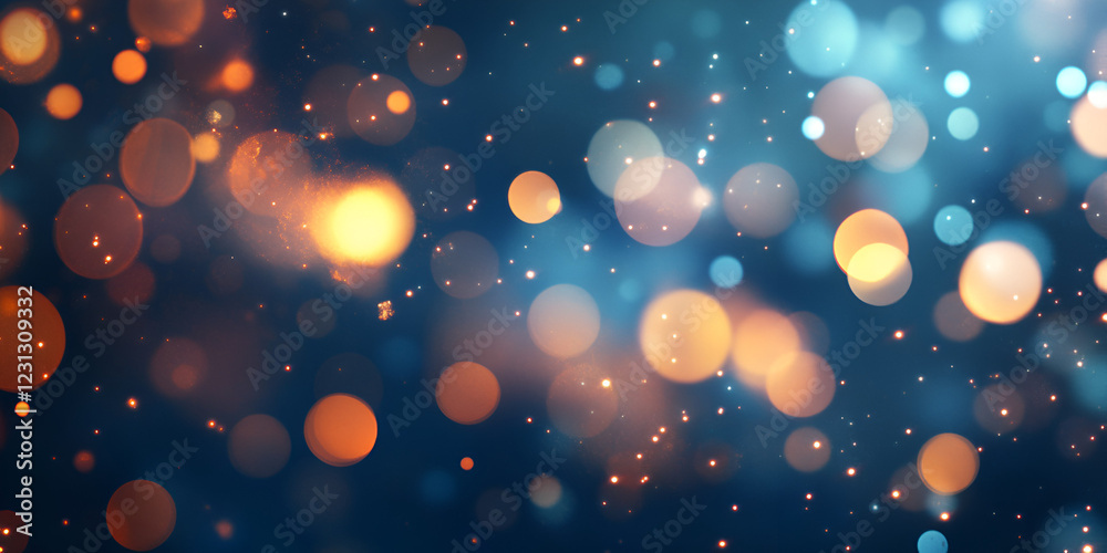 Blue Glitter Bokeh Background with Defocused Lights Blue Glitter Bokeh Background with Defocused Lights