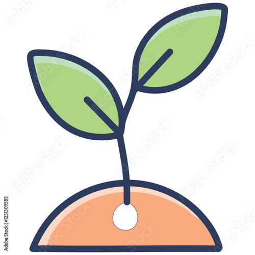 Seed Growth Icon - Simple Plant Seed Vector Design