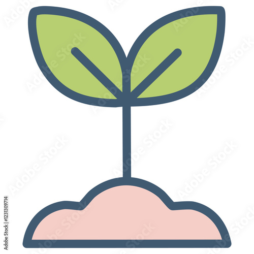 Seed Growth Icon - Simple Plant Seed Vector Design