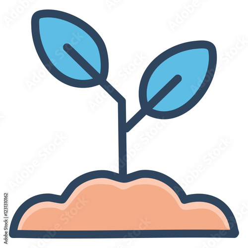 Seed Growth Icon - Simple Plant Seed Vector Design
