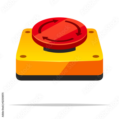 Emergency stop button vector isolated illustration