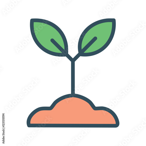 Seed Growth Icon - Simple Plant Seed Vector Design
