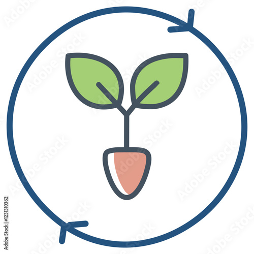 Seed Growth Icon - Simple Plant Seed Vector Design