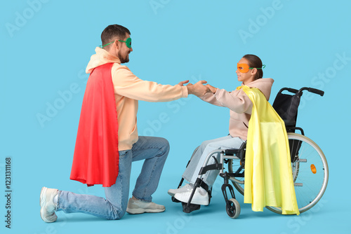 Little girl in wheelchair a...