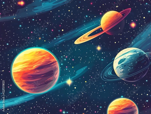 Captivating Cosmic Decor Seamless Celestial Pattern Background for Creative Projects