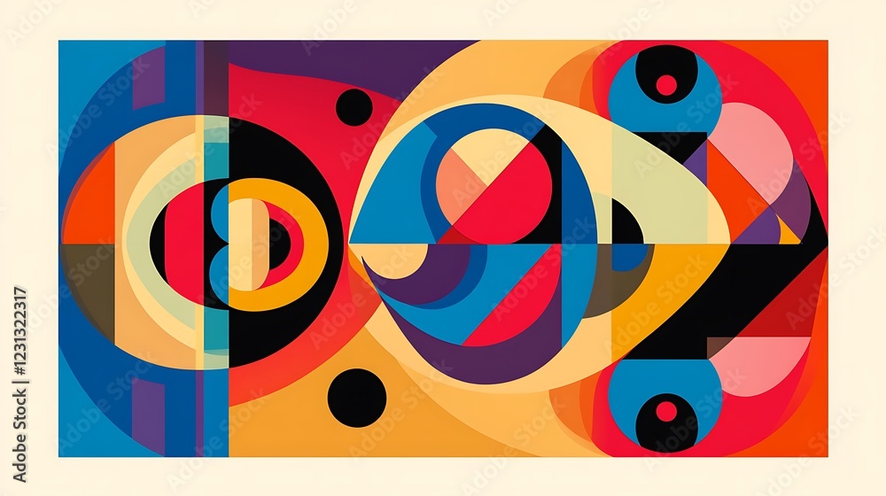 Abstract colorful geometric shapes composition Abstract colorful geometric shapes composition