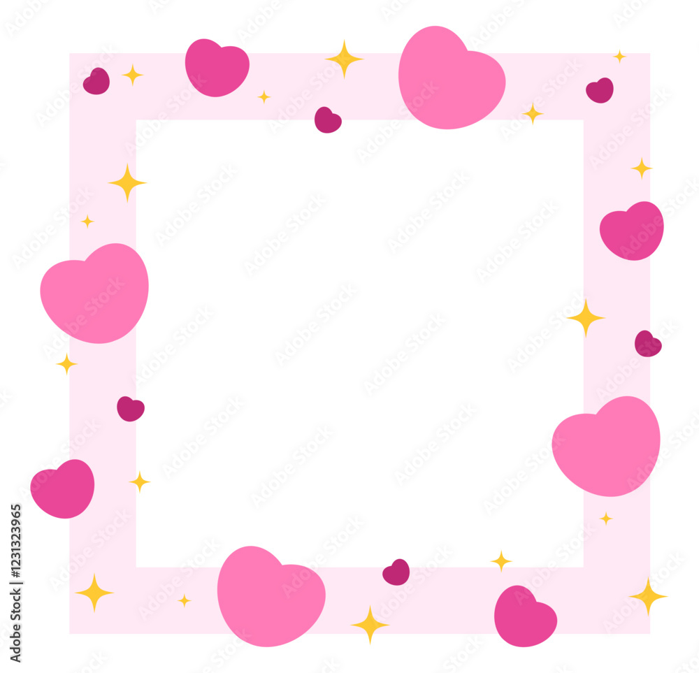 Square frame love hearts shape valentine illustration Square frame love hearts shape valentine illustration