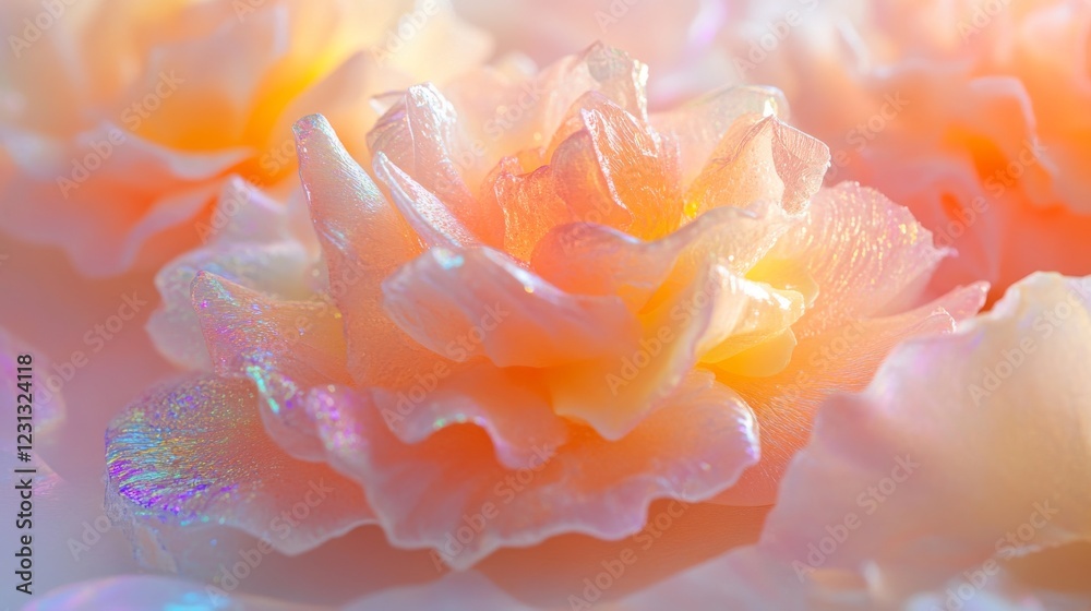 magical rose portrait, iridescent petal texture, ethereal light capture, peach and rainbow tones, soft focus detail, prismatic nature photography, delicate holographic effect, dreamy floral macro magical rose portrait, iridescent petal texture, ethereal light capture, peach and rainbow tones, soft focus detail, prismatic nature photography, delicate holographic effect, dreamy floral macro